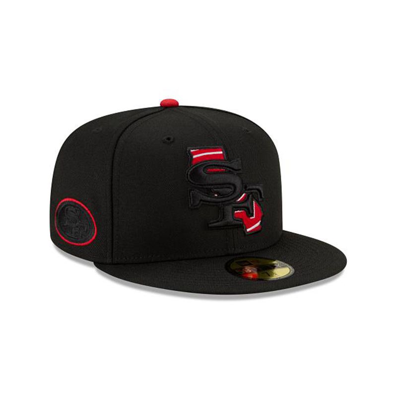 NFL San Francisco 49ers State Logo Reflect 59Fifty Fitted (ZKN2812) - Black New Era Caps